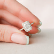 Moissanite 3 CT Radiant Cut Diamond Art Deco Gothic Engagement Ring Mapple Gems